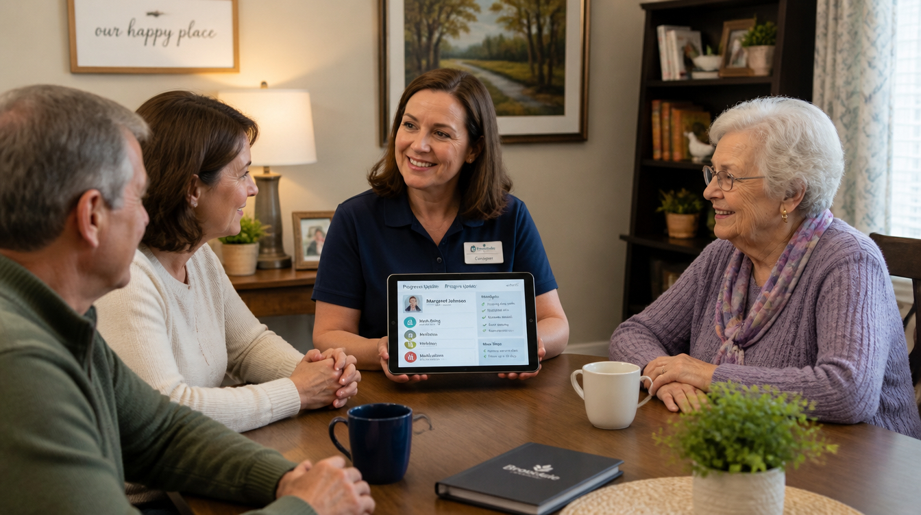 Family meeting with care staff