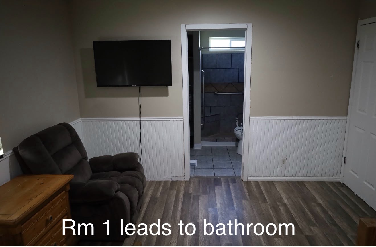 Bedroom 1 leads to bathroom