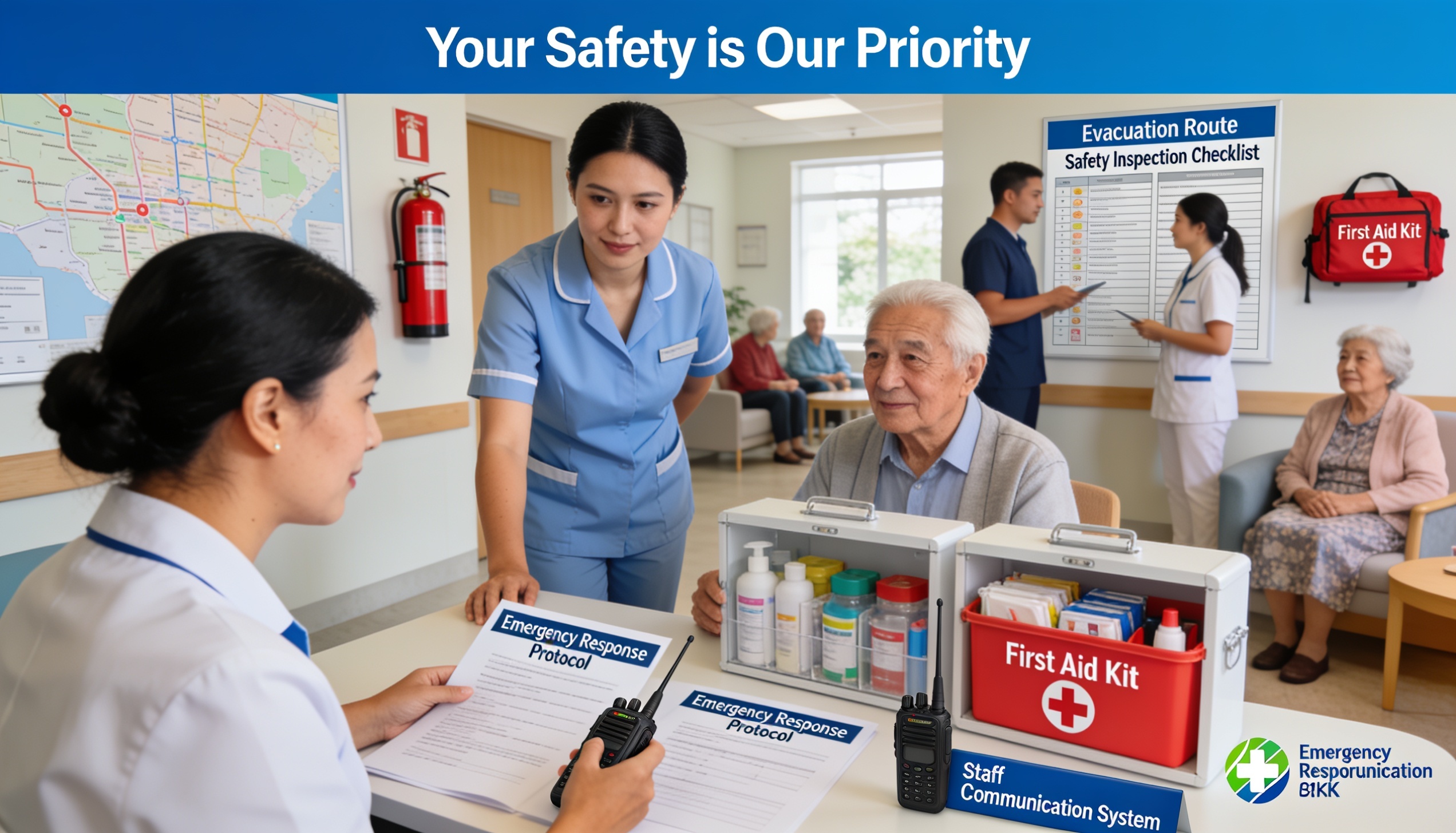 Emergency preparedness and safety systems in a residential home
